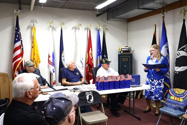 Ceremony for MI VVA Chapter 73 by the Elizabeth Schuyler Hamilton Chapter, NSDAR.